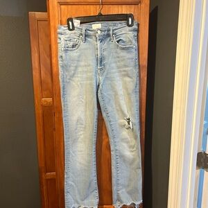 Mother Insider Crop Step Chew Jeans